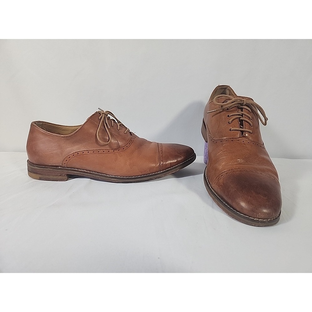 Cole Haan‎ Cambridge Leather Cap Toe Oxford Dress Shoes British Tan Mens 9.5